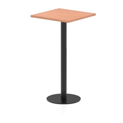 Italia 600mm Poseur Square Table Beech Top 1145mm High Black Leg