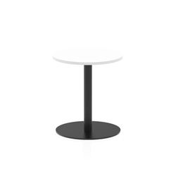 Italia 600mm Poseur Round Table White Top 720mm High Black Leg