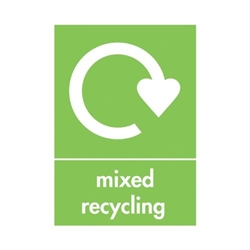 A5 Sign Self Adhesive Mixed Recycling (Pack of 5) Y7321005