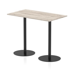 Italia 1400 x 800mm Poseur Rectangular Table Grey Oak Top 1145mm High Black Leg