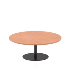 Italia 1200mm Round Coffee Table Beech Top 475mm High Black Leg