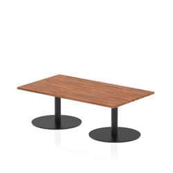 Italia 1400 x 800mm Rectangular Coffee Table Walnut Top 475mm High Black Leg