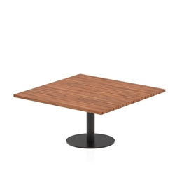 Italia 1000mm Square Coffee Table Walnut Top 475mm High Black Leg