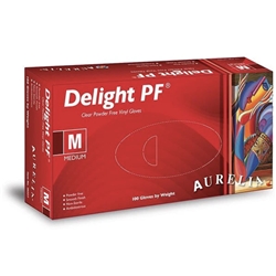 Delight SMALL Powder Free Clear Vinyl Gloves x 100 (P)