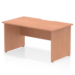 Impulse 1400 x 800mm Scalloped Edge Straight Office Desk Beech Top Panel End Leg