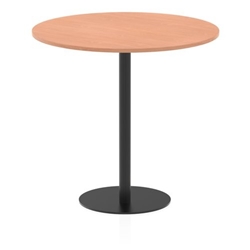 Italia 1200mm Poseur Round Table Beech Top 1145mm High Black Leg