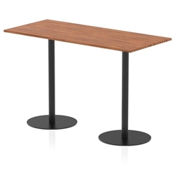 Italia 1800 x 800mm Poseur Rectangular Table Walnut Top 1145mm High Black Leg