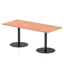 Italia 1800 x 800mm Poseur Rectangular Table Beech Top 720mm High Black Leg