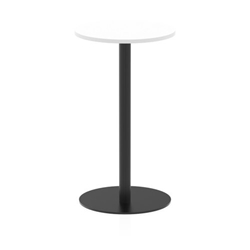 Italia 600mm Poseur Round Table White Top 1145mm High Black Leg