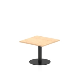 Italia 600mm Square Coffee Table Maple Top 475mm High Black Leg