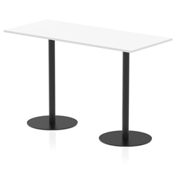 Italia 1800 x 800mm Poseur Rectangular Table White Top 1145mm High Black Leg