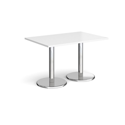 Pisa rectangular dining table with round chrome bases 1200mm x 800mm