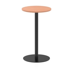 Italia 600mm Poseur Round Table Beech Top 1145mm High Black Leg