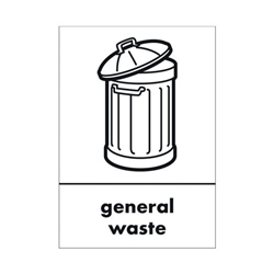 A5 Sign Self Adhesive General Waste (Pack of 5) Y7321004