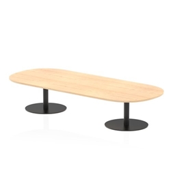Italia 2400mm Boardroom Coffee Table Maple Top 475mm High Black Leg
