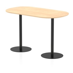 Italia 1800mm Poseur Boardroom Table Maple Top 1145mm High Black Leg