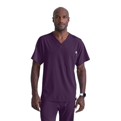 Skechers Unisex V Neck Scrub Top Eggplant M SK0112/EGGP/M
