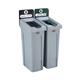 Rubbermaid Slim Jim 2-Stream Recycling Station General Waste/Mixed Recycling 2129601