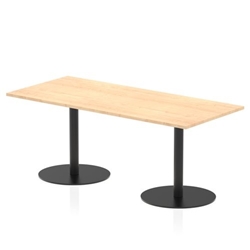 Italia 1800 x 800mm Poseur Rectangular Table Maple Top 720mm High Black Leg