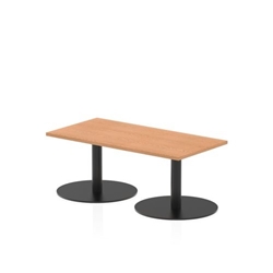 Italia 1200 x 600mm Rectangular Coffee Table Oak Top 475mm High Black Leg