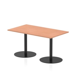 Italia 1400 x 800mm Poseur Rectangular Table Beech Top 720mm High Black Leg