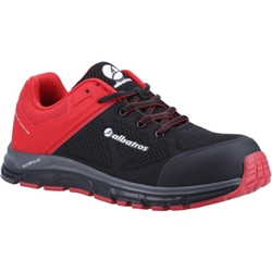 Albatros Lift Impulse Low S1P ESD HRO SRA Safety Work Trainers Shoe Black/Red [Size UK 10/ EU 44]