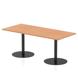 Italia 1800 x 800mm Poseur Rectangular Table Oak Top 720mm High Black Leg