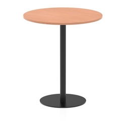 Italia 1000mm Poseur Round Table Beech Top 1145mm High Black Leg