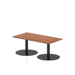 Italia 1200 x 600mm Rectangular Coffee Table Walnut Top 475mm High Black Leg