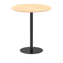 Italia 1000mm Poseur Round Table Maple Top 1145mm High Black Leg