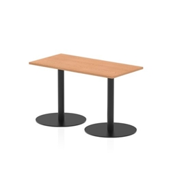 Italia 1200 x 600mm Poseur Rectangular Table Oak Top 720mm High Black Leg