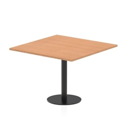 Italia 1000mm Poseur Square Table Oak Top 720mm High Black Leg