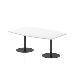 Italia 1800mm Poseur High Gloss Table White Top 725mm High Black Leg