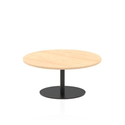 Italia 1000mm Round Coffee Table Maple Top 475mm High Black Leg