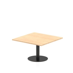 Italia 800mm Square Coffee Table Maple Top 475mm High Black Leg