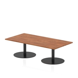 Italia 1600 x 800mm Rectangular Coffee Table Walnut Top 475mm High Black Leg