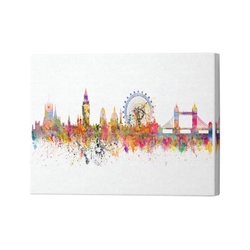 London Skyline Splatter Canvas Print 26x40 Inches SC1STVCD31654L