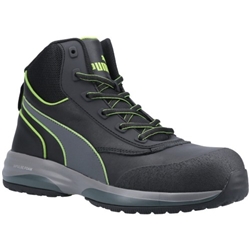 Puma Safety Rapid Mid S3 ESD SRC Safety Boot Black/Green [Size UK 12/ EU 47]