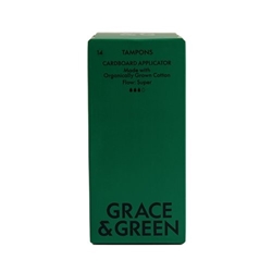 Grace and Green Organic Cotton Applicator Tampons Super (Pack of 14) GGOTAS008