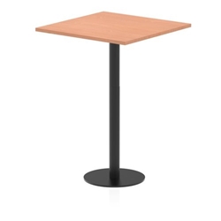 Italia 800mm Poseur Square Table Beech Top 1145mm High Black Leg