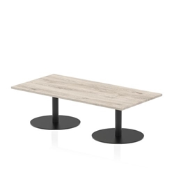 Italia 1600 x 800mm Rectangular Coffee Table Grey Oak Top 475mm High Black Leg