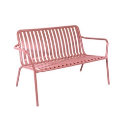 Breeze Aluminium 2 Seater Armchair Bench Low Brick Dust