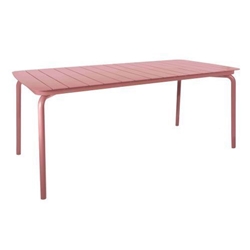 Breeze Aluminium Slatted Table Rectangular Brick Dust