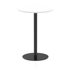 Italia 800mm Poseur Round Table White Top 1145mm High Black Leg