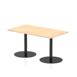 Italia 1400 x 800mm Poseur Rectangular Table Maple Top 720mm High Black Leg