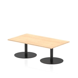 Italia 1400 x 800mm Rectangular Coffee Table Maple Top 475mm High Black Leg
