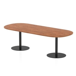 Italia 2400mm Poseur Boardroom Table Walnut Top 720mm High Black Leg