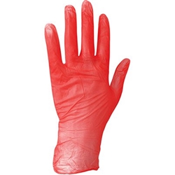 100 Essentials Vinyl Disposable Glove Red M
