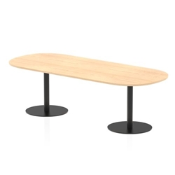 Italia 2400mm Poseur Boardroom Table Maple Top 720mm High Black Leg