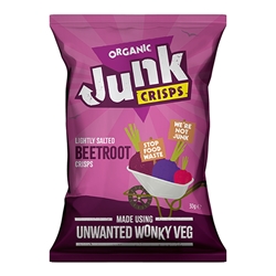 Junk Crisps Junk Organic Beetroot Crisps Lightly Salted 30G 18